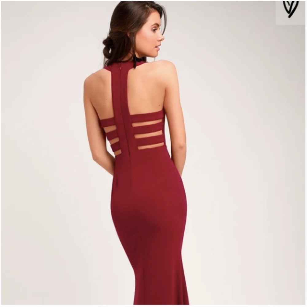 Lulu's Pure Wow Burgundy Gown NWT